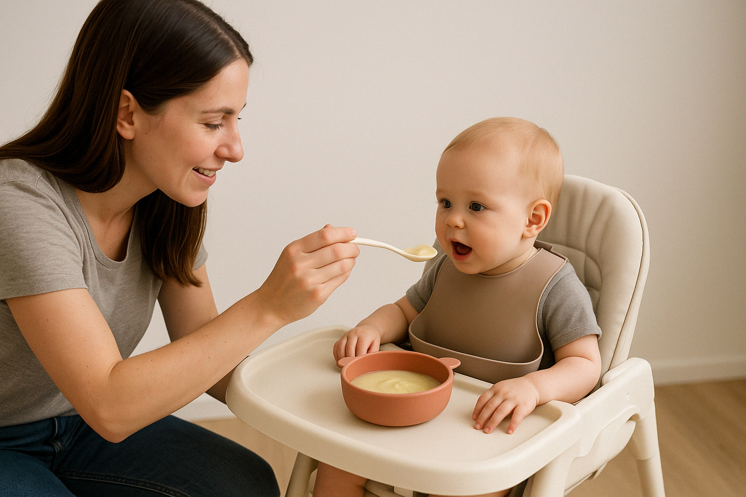 présentation d’une maman qui donne à manger à son bébé